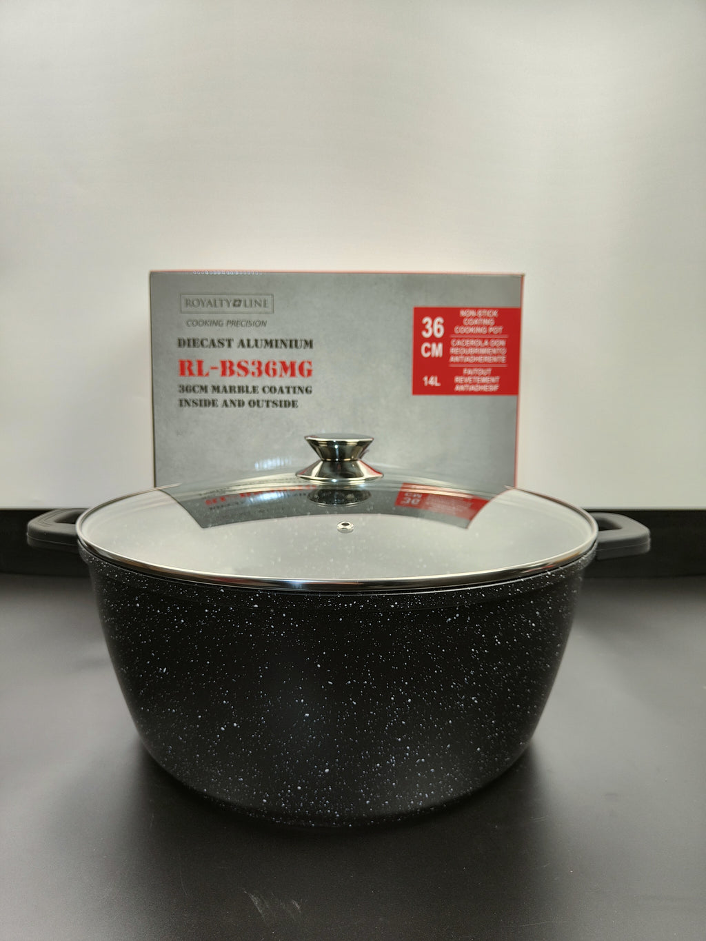 Oală marmorată 36 cm cu capac, 14 L – RL BS20M