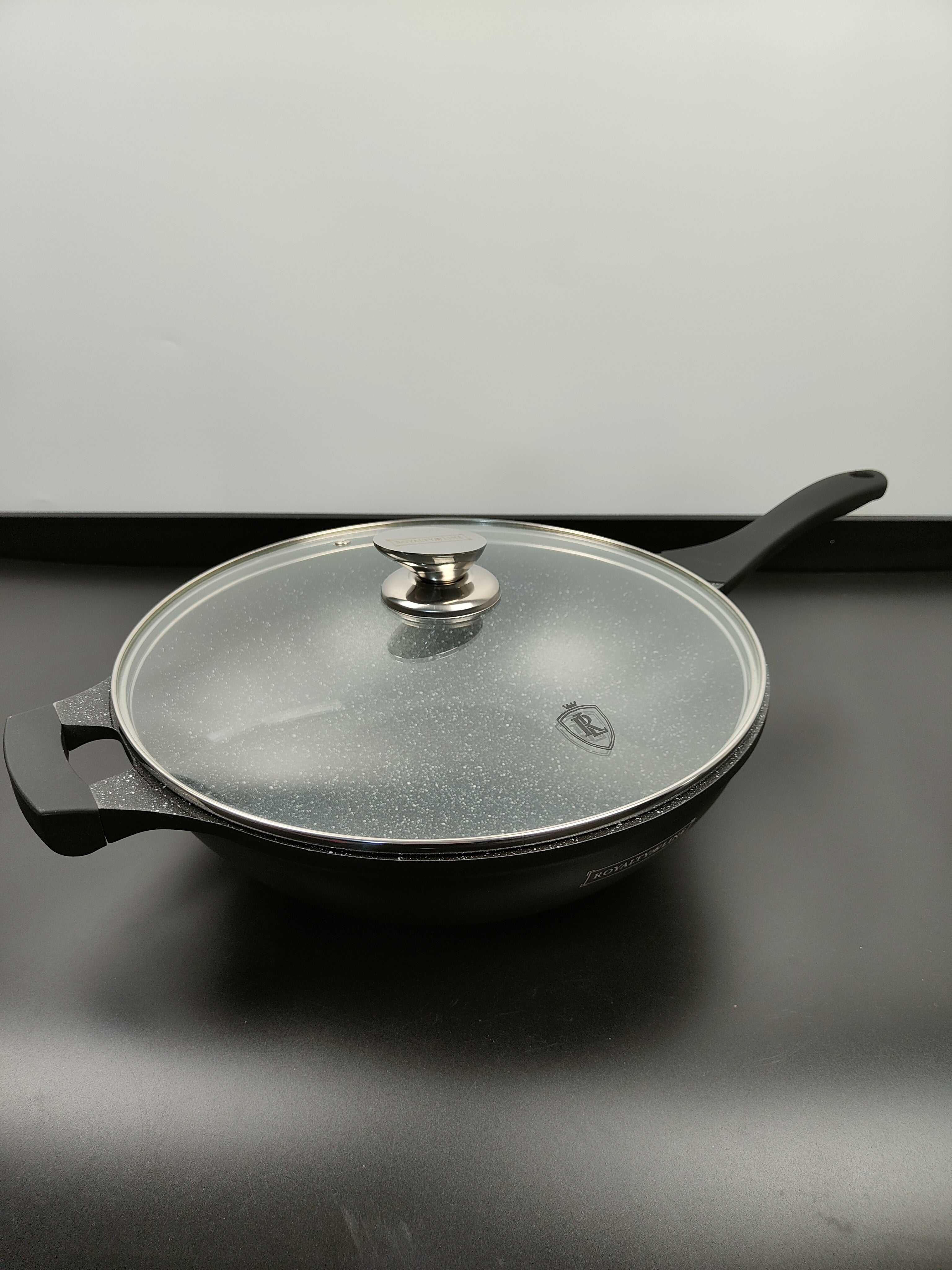 Tigaie Wok cu capac, marmorată 30 cm RL BW30-ML