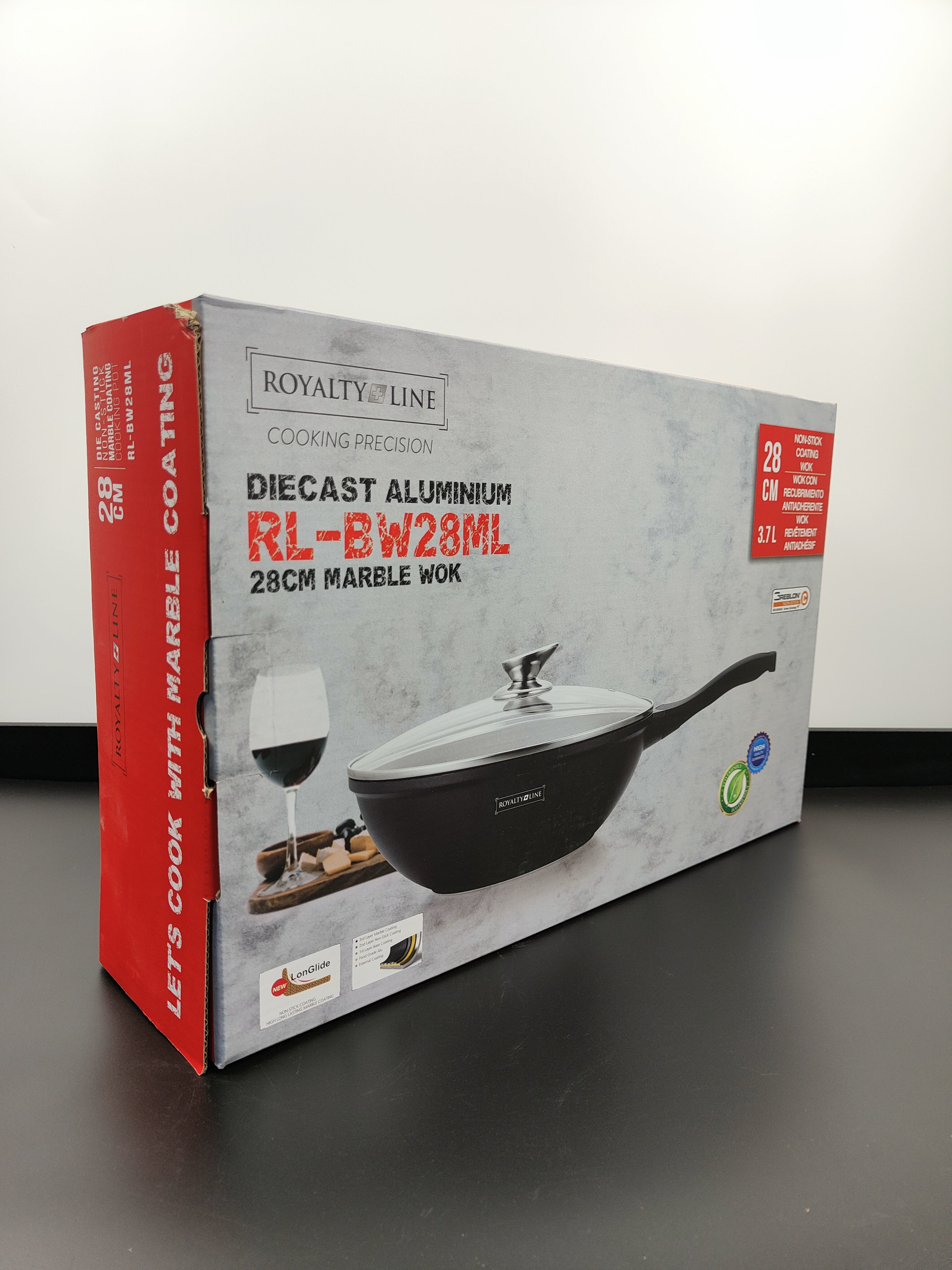 Tigaie Wok cu capac, marmorată 28 cm RL BW28-ML