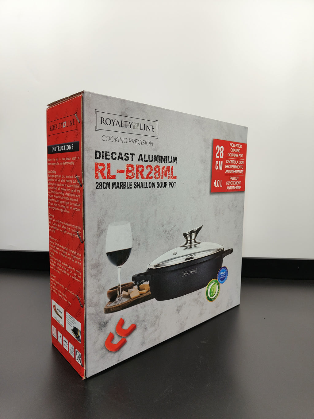 Cratiță marmorată joasă cu capac 28 cm RL-BR28ML Royalty Line