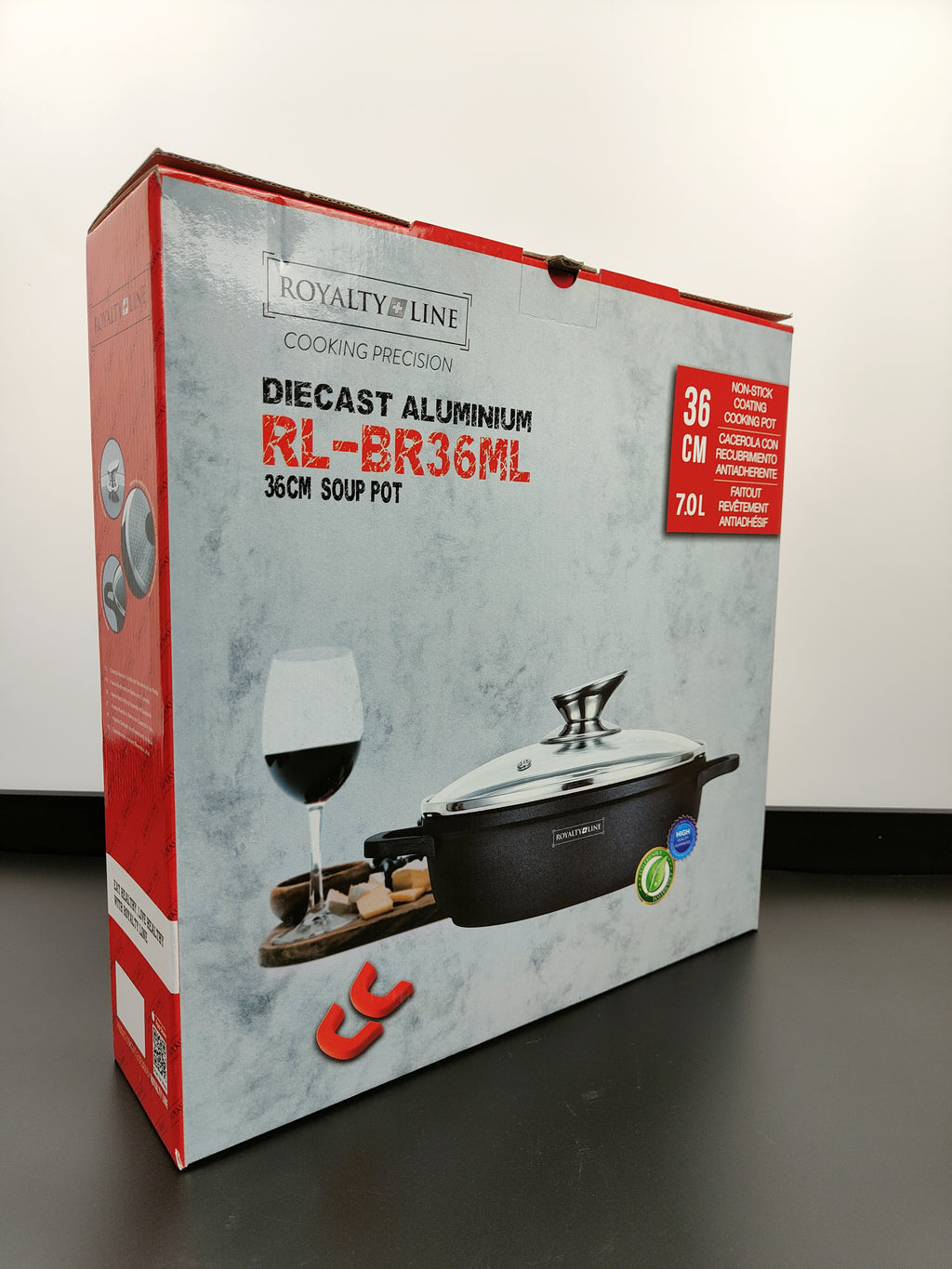 Cratiță marmorată joasă cu capac 36 cm RL-BR36ML Royalty Line